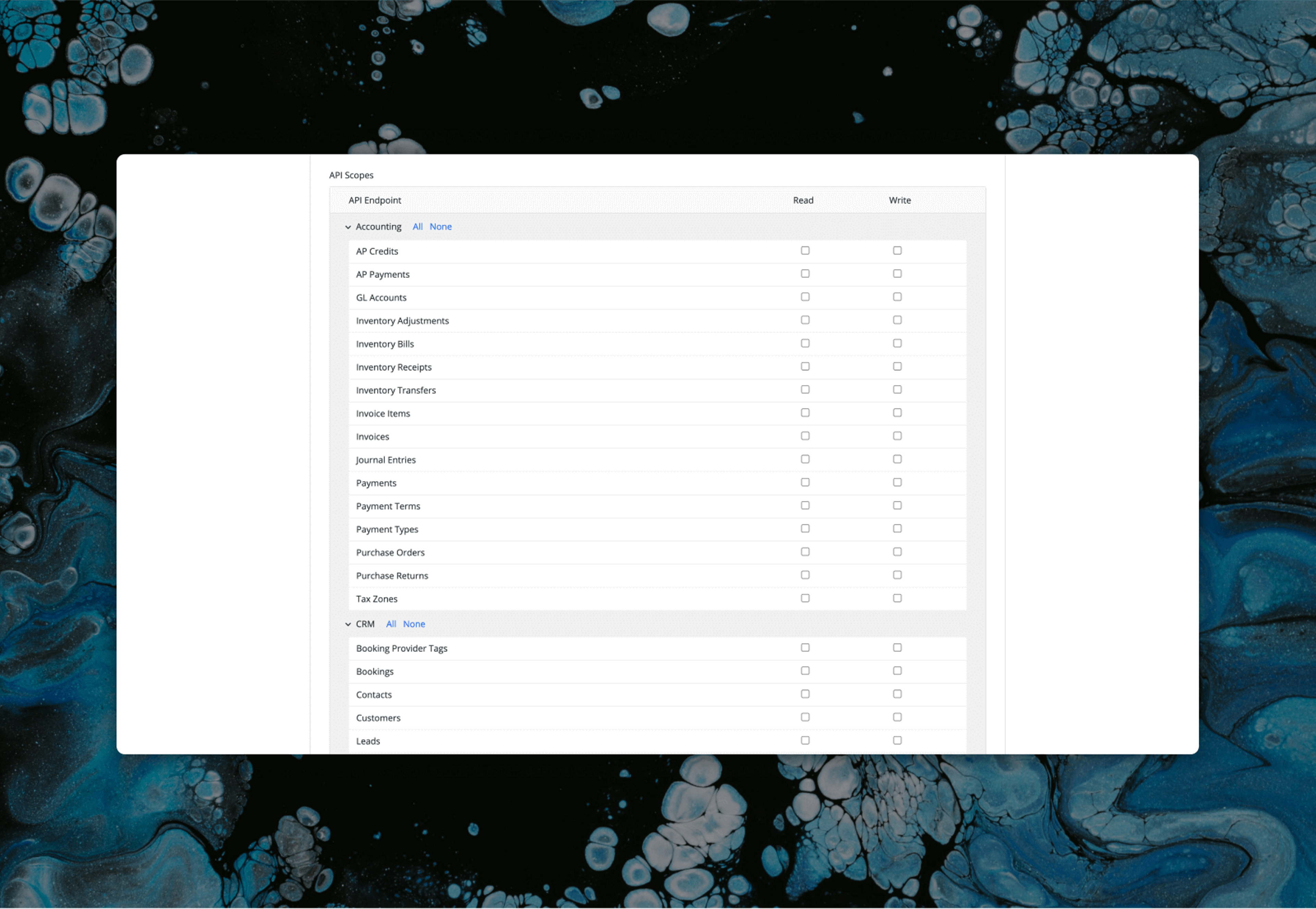 Service Titan API scopes